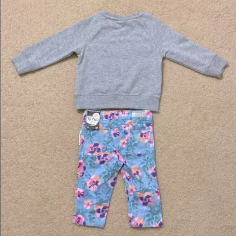 LEGO Sweatshirt & XOXO Floral Stretch Pants Toddler Size 2T